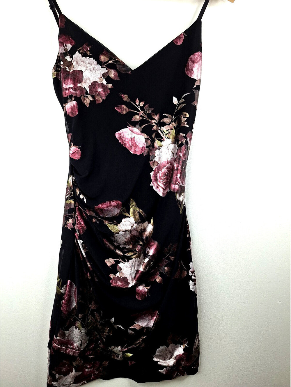 Floral Slip Dress Rear & Sides Ruched Whimsigoth Y2K Fairycore Romantic Garden
